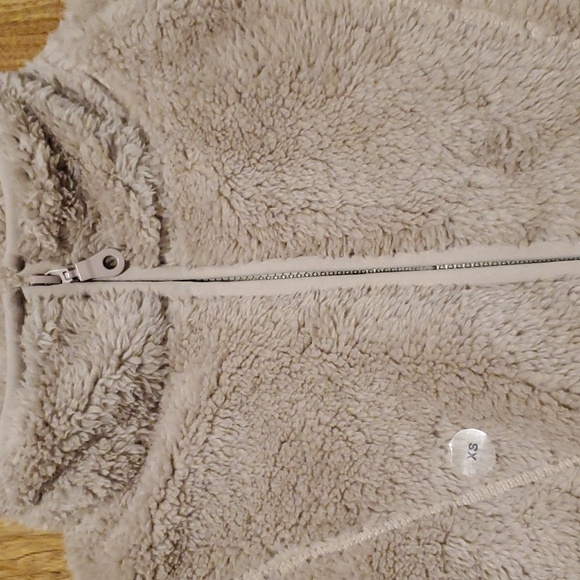 Aeropostale NWT Sherpa Fleece Half-Zip Pullover Jacket Sweatshirt Tan Size XS - Picture 11 of 14